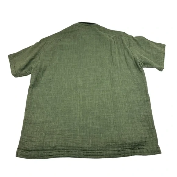 GREG LAUREN Linen Short Sleeve Studio Shirt Green Size 3 Made in USA